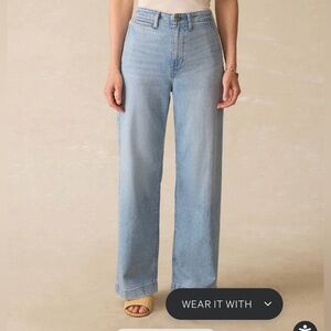 Faherty Women’s Linen Denim Pant Size 29 Summer Seas Wash